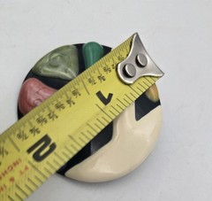 Authentic 1980’s Enameled Abstract Multi Color Large Round Pierced Earrings