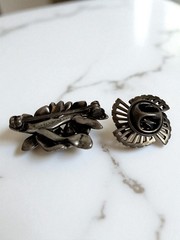 NIB Saint Laurent Crystal Flower Pin Brooch Set Authentic $545