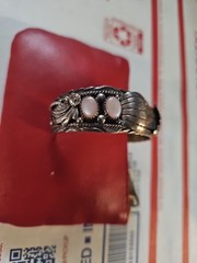 1.1 Oz Vintage Sterling Silver 925 Bracelet Engraved Designs With Gems