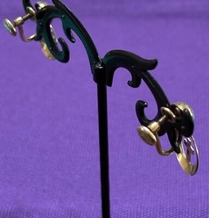 JMS Signed 1/20 12 KT Gold Filled Screw Back Earrings Crosses Open Circles Vtg