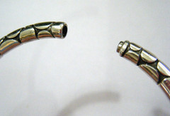 Great Vintage Brighton Silver Tone Pebble Slim Hinged Bangle Bracelet 6 3/4″