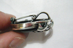 Vintage 70s Sterling Silver & Large Labradorite Cab Handmade Pendant Brooch