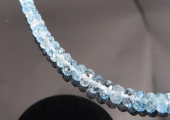 Estate 40ct 4.7mm Natural Aquamarine Bead 17″ Sterling Silver Necklace, 12.9g