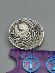 Vintage 60s 70s Corocraft Brooch 1.75“ Across Signed Openwork Textured