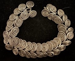 Vintage 800 Silver 7.5” Coil Swirls Handmade Hook Clasp Bracelet