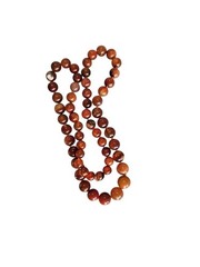 Vintage Carnelian Agate Stone 28 in Necklace Hand Knotted Beads 10 To 15mm