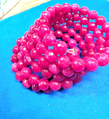 Red Carnelian Wire Wrap Bracelet w/107 7mm faceted Stones Fits All Sizes