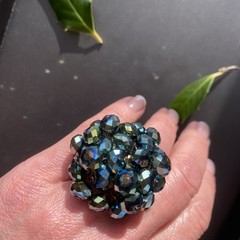 Vintage Ring Estate Jewelry Pre-owned Purple Briolette Crystal Cha-Cha Any Size