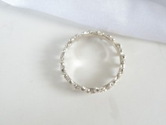 Vintage Hawaiian Sterling Silver Plumeria Eternity Band Ring Size 10