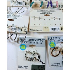 Lot Vintage Y2K Sensible Solutions Earrings Studs Hoops Nickel Free Deadstock