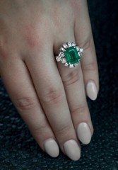 4.00CT Green Emerald Cut CZ Antique Art Deco Style Engagement Ring In 925 Silver