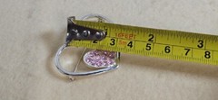 Dbl Heart Brooch Pink Stones Silvertone 1 Odd Color Stone Approx 2″ Wide