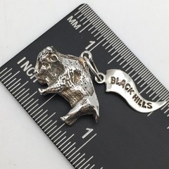 Vintage Sterling Silver 925 Buffalo Animal Charm Marked Black Hills 4.5g #31