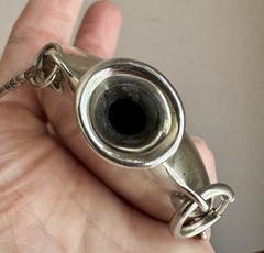 Ultra Rare Early Elsa Peretti Silver 71mm Open Bottle Necklace 1974 Tiffany & Co