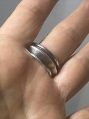 56. Vintage Modern Sterling Silver 925 Carinated Spinner Band Ring 10.2g, 10.25s