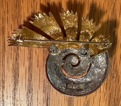 Vintage Singed Rare Ledo Polcini Runway Rhinestone Swirl Brooch Pin Jewelry