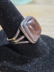 Vintage Sterling Silver Banded Agate Sardonyx Southwestern Artisan Ring Size 7