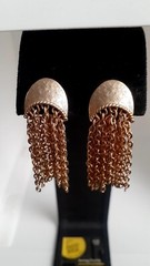 Vintage Tassel Gold tone Chain Dangle/drop Clip on Earrings