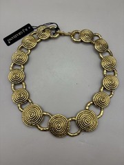 R.J. Graziano Necklace Earrings Set NWT Gold Tone Spiral Disc Statement Collar