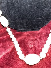 Chunky Vintage Cream Acrylic Avon Knot Beaded Necklace From The 1980s