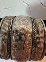 MCM Mixed Lot of 4 Bracelets Bangles Brooch Silver Gold Pink Blue