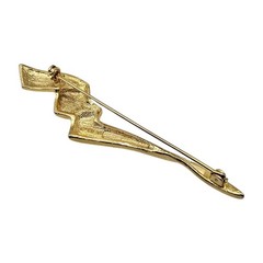 Vintage Brooch MJent Signed Abstract Design Regal Radiance Gold Tone SKU 2198