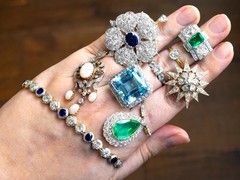 French Art Deco 1.72Ct Emerald and 3.51Ct Diamond Platinum Ring Circa 1935