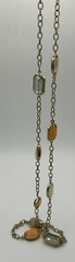 Vtg Estate Sale Cookie Lee Signed Chain Necklace With Shimmery Jewel Stations