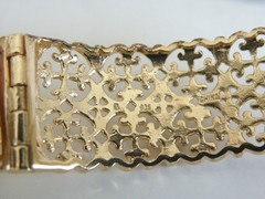 Sterling Silver 925 Gold on Natural Gemstone Statement Bracelet