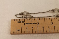 VCLM Filigree Crystal Station Necklace – Dark Silver Tone Chain
