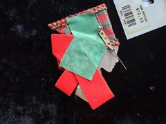 Vtg Brooch/Pin African Woman Face Profile Holiday Print Head Wrap Ribbon Scarf
