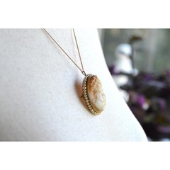 Antique Edwardian 800 Silver Gold Cameo Pearl Halo Brooch Pendant Necklace