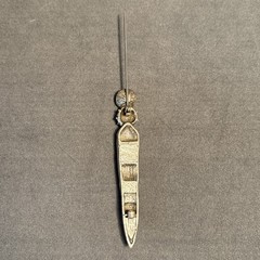Vintage Miracle Scottish Sgian Dubh Brooch Green Faux Agate Kilt Pin Dagger