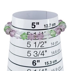Vintage Sterling Silver 925 Purple Green Crystal Bracelet 5.75″