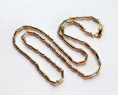 Unique Mexican Designer TANE Sterling Gold Vermeil Heavy Link Chain Necklace 29g