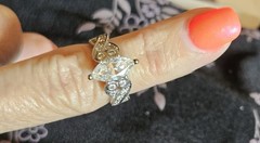 14K White Gold Marquise CZ Engagement Ring Prong Set, Accents Size 5.75