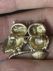 1×1” Multicolored Rhinestone Owls On A Branch Brooch (62)