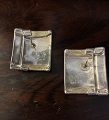 Huge 18K Gold & Sterling Silver Earrings Designer Signed BTP 22.9 Grams