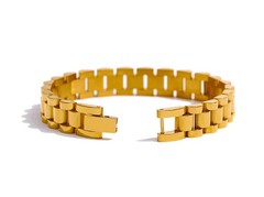 Vintage Gold Plated Stainless Steel Chain Bracelet Waterproof