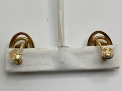 Vintage Signed Alice Gold Tone Circle Screw Back Earrings 3D 80s