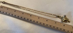 Mimi di N Fox Head Gold Tone Pendant Signed – 1974 and Small Necklace Chain