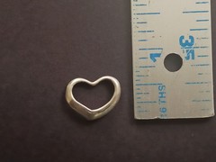 Vintage Sterling Silver Open Heart Pendant .75 in