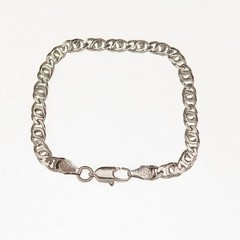 925 Sterling Silver Vintage Italy Flat Anchor Mariner Link Bracelet 6″
