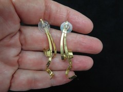 Vintage 1980’s Heavily Gold Plated Double Twist Pierced Earrings