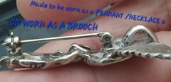 VINTAGE 925 STERLING SILV ANGEL(Gabriel) Pin/Brooch/Pendant, & Chain (NECKLACE)