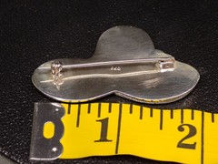 Vintage 925 Sterling Silver Hat Brooch Pin Floppy Derby Flower Heavy 9.6 grams