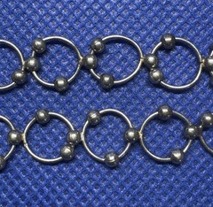 K02 KC 1960s Vintage 925 Sterling Silver Bracelet 8” 20cm Anklet Balls & Rings