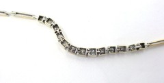 Edwardian 1.02 Ct Mine Cut Diamond Platinum Gold Line Bracelet–Milgrain Edging