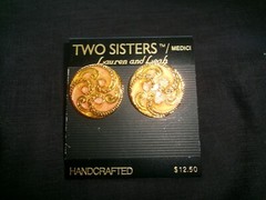 Vintage Lot NOS Pierced and Clip On Earrings, Set of 3 Pair Two Sisters Medici