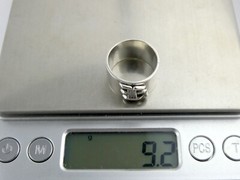 Vintage Sterling Silver Handmade H Initial Wide Band Ring 9.2g Size 6.25 Holly